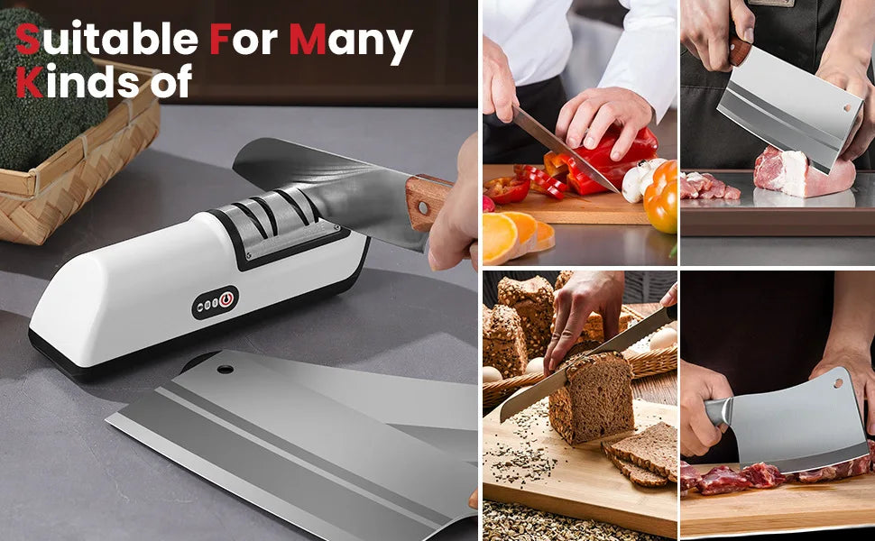 Kitchen Electric Knife Sharpener Multifunctional Automatic Professional 4 Gears Electric Knife Sharpener Kitchen Accessories